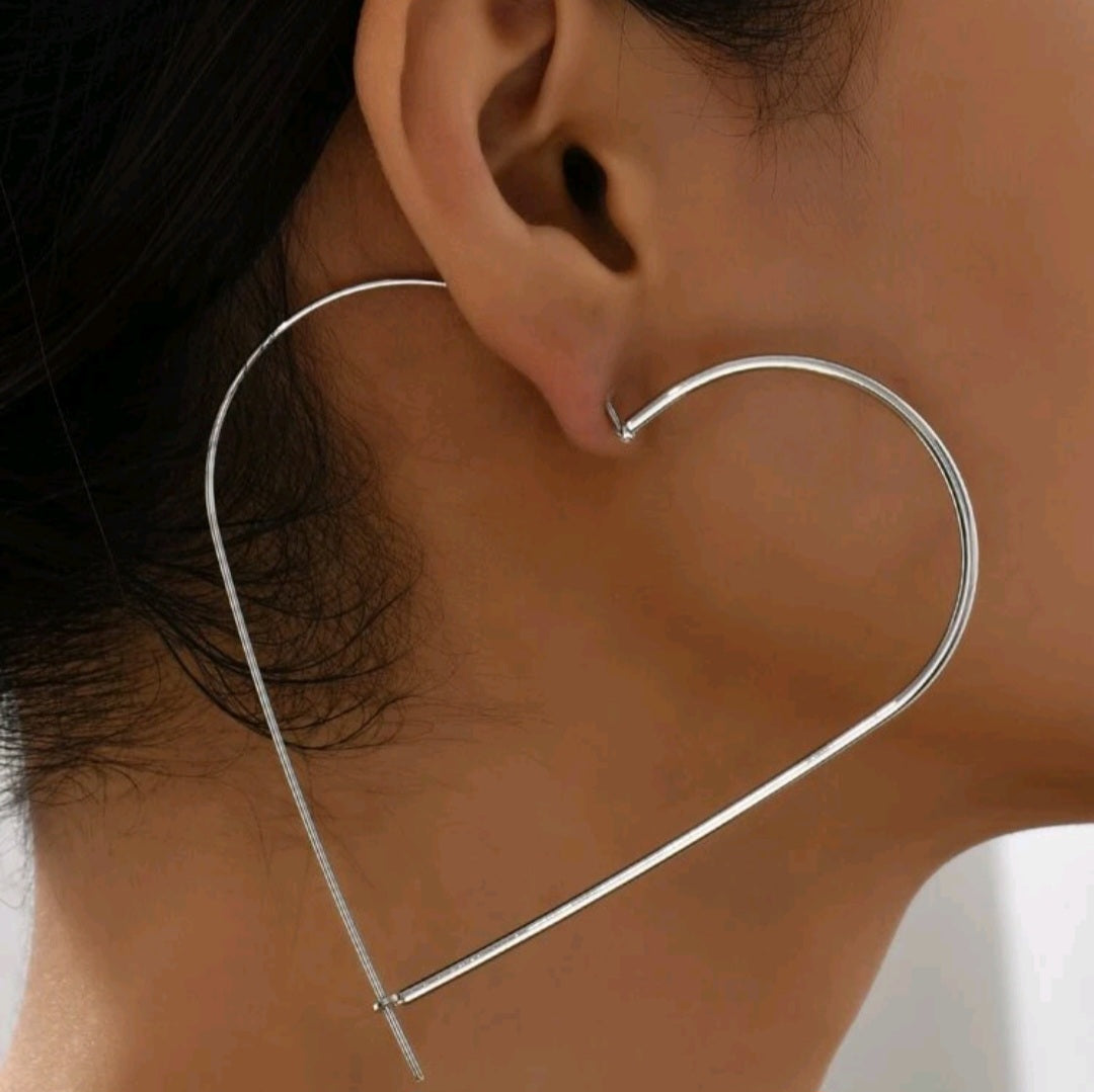 Heart Design Hoop Earrings