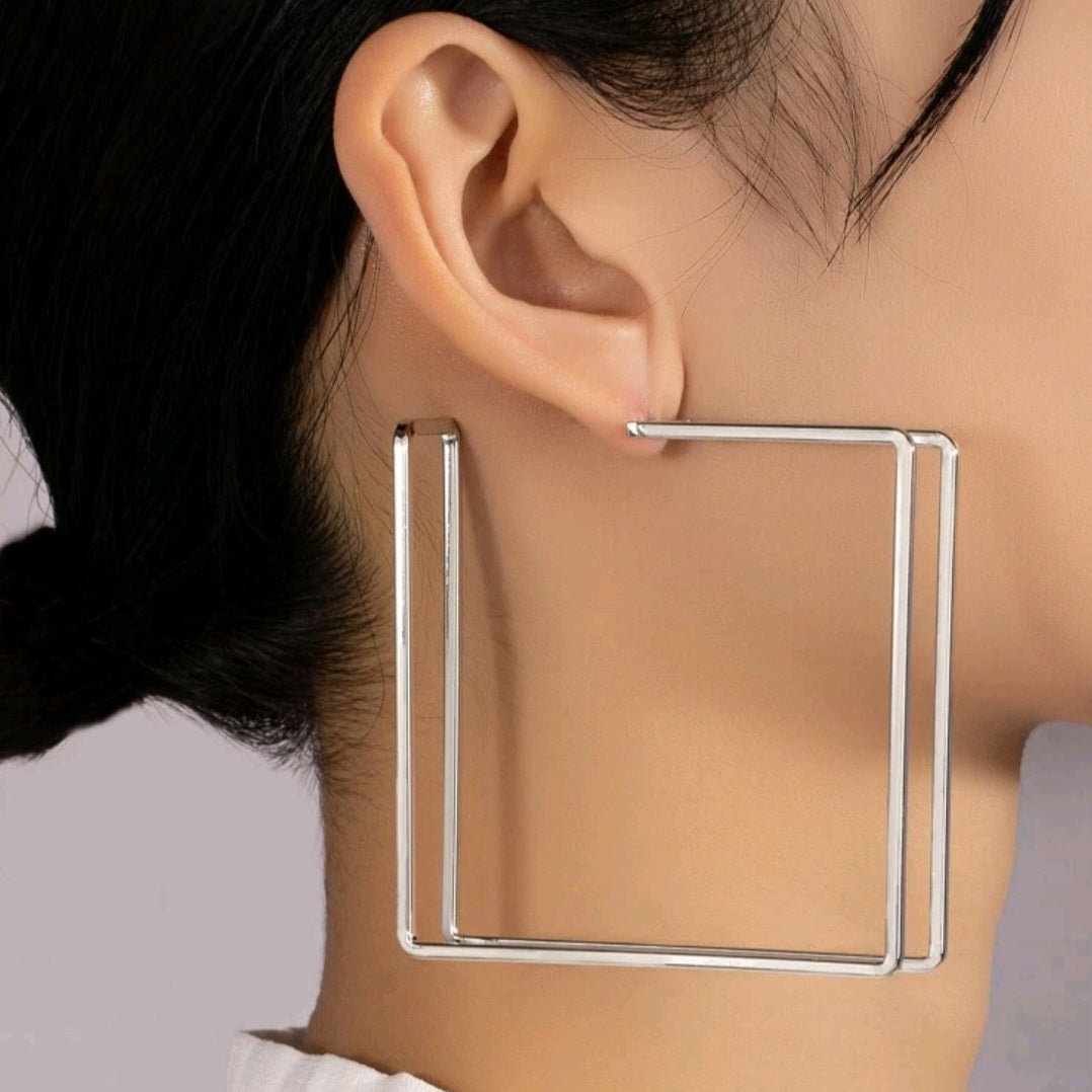 Square Design Cuff Earrings