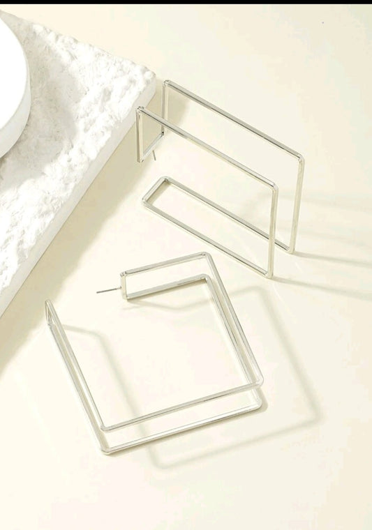 Square Design Cuff Earrings